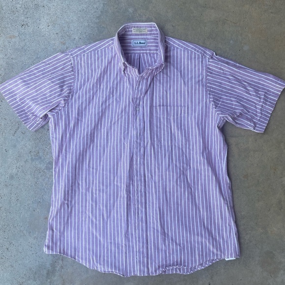 L.L Bean purple short sleeve button up - Picture 1 of 6